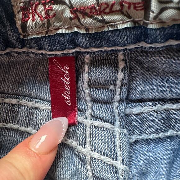 Buckle BKE Denim Starlite Jean Shorts Women's Blue Stretch Cutoff Distressed - Picture 7 of 11